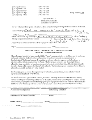 Student Excursion Permit