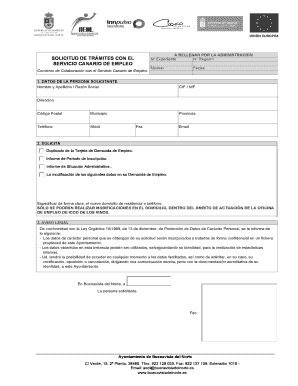 Solicitud de Trámites con el Servicio Canario de Empleo
