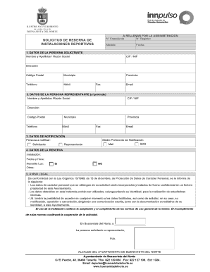 Solicitud de Reserva de Instalaciones Deportivas