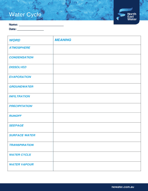 Water Cycle Worksheet