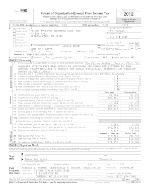 Form 990 2012 Tax Return