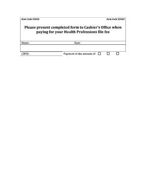 Health Professions File Fee Payment Form