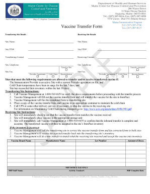 Maine Vaccine Transfer Form