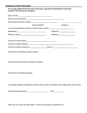 Emergency Contact Information Form