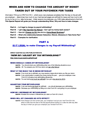IRS Form W-4 Withholding Adjustment Guide