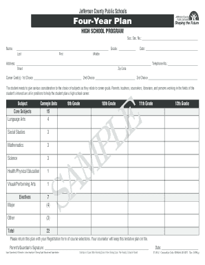High School Four-Year Plan