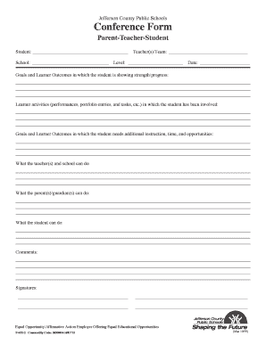 Parent-Teacher-Student Conference Form