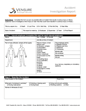 Accident Investigation Report Form