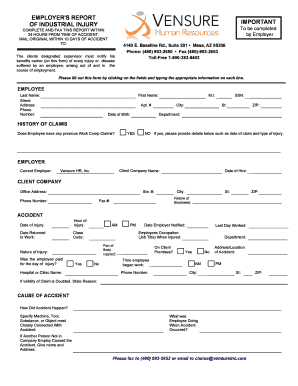 Workers Compensation Injury Report Form