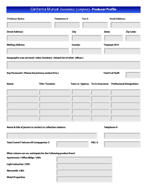 California Mutual Insurance Producer Profile