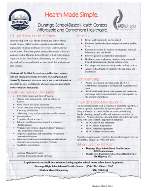 School-Based Health Center Consent Form