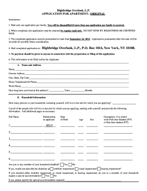 New York Affordable Housing Application
