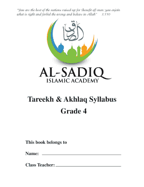 Tareekh & Akhlaq Syllabus