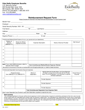 Eide Bailly Employee Benefits Reimbursement Request Form