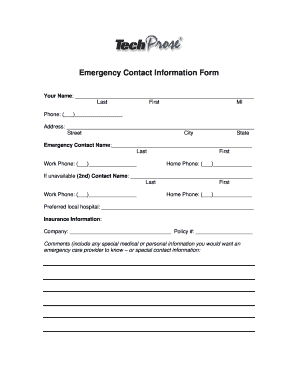 Emergency Contact Information Form