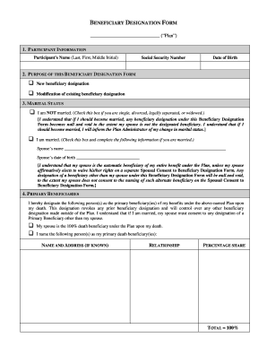 Beneficiary Designation Form