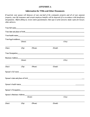 Estate Planning Questionnaire