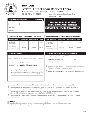 Federal Direct Loan Request Form