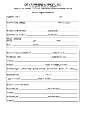 Tenant Application Form