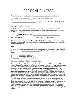 Residential Lease Agreement