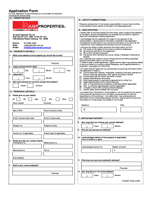 Residential Tenancy Application Form