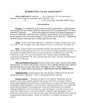 Residential Lease Agreement
