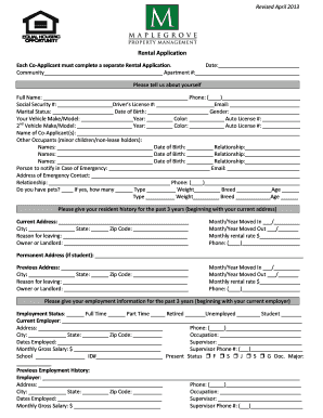 Rental Application Form