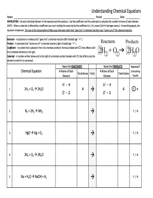 Chemistry Worksheet