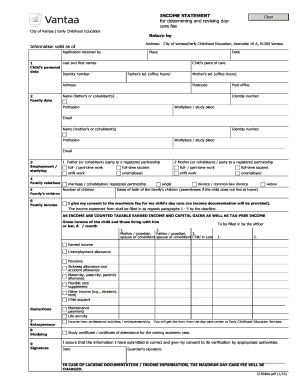 Income Statement for Day-Care Fee