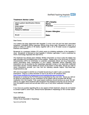 Hepatitis C Treatment Advice Letter