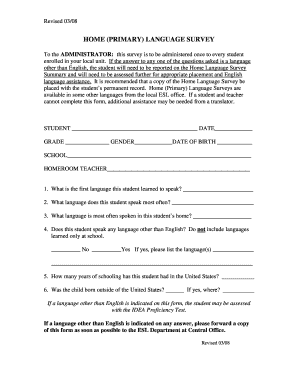 Home Language Survey Form