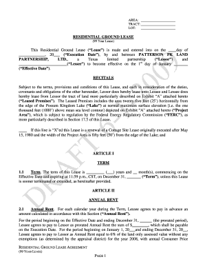 Residential Ground Lease Agreement