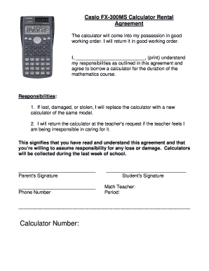 Alberta rental agreement - Rental Agreement for Casio Fx-300ms Calculatorpdf - montgomeryschoolsmd