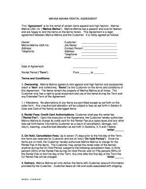 Mahna Mahna Rental Agreement