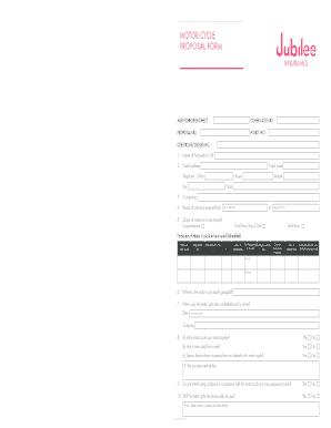 Motorcycle Insurance Proposal Form