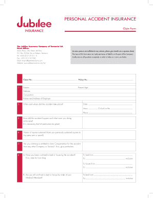 Personal Accident Insurance Claim Form