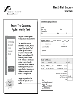 Identity Theft Protection Brochure Order Form