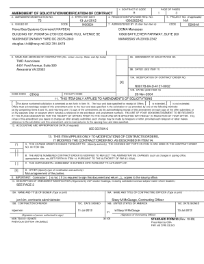 US Federal Contract Modification Form