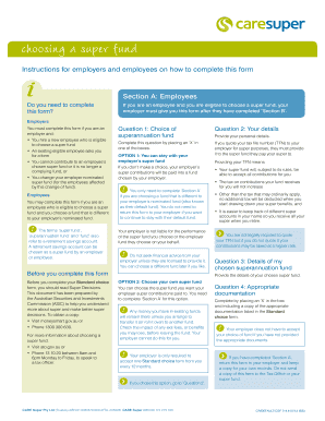 Australian Superannuation Choice Form