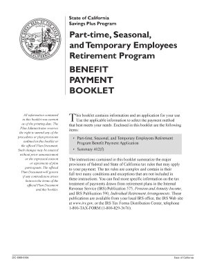 California Savings Plus Retirement Program Benefit Payment Application
