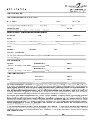 Business Lease Application Form
