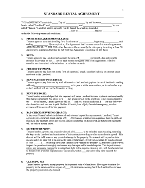 Standard Rental Agreement