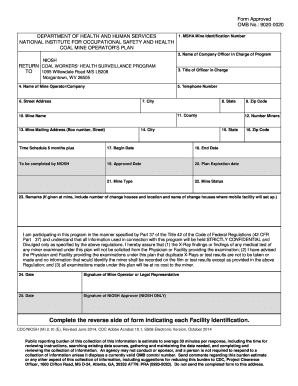 Coal Mine Operator's Health Surveillance Plan