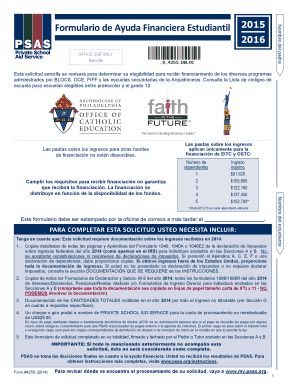 Formulario de Ayuda Financiera Estudiantil 2015