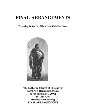 Final Arrangements Form