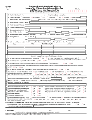 North Carolina Business Registration Application