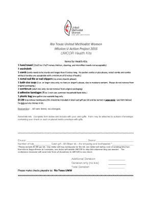 UMCOR Health Kit Donation Form