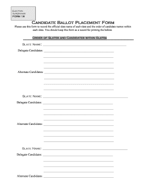 Candidate Ballot Placement Form