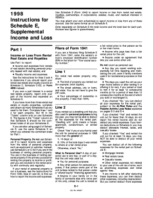 IRS Schedule E Form 1040
