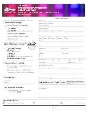 eWomenNetwork Conference Registration Form